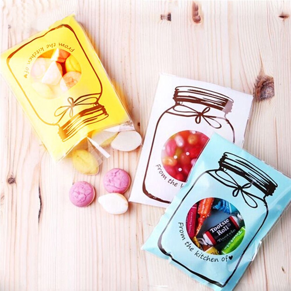 Bộ 100 túi đựng kẹo họa tiết dễ thương nhiều màu sắc