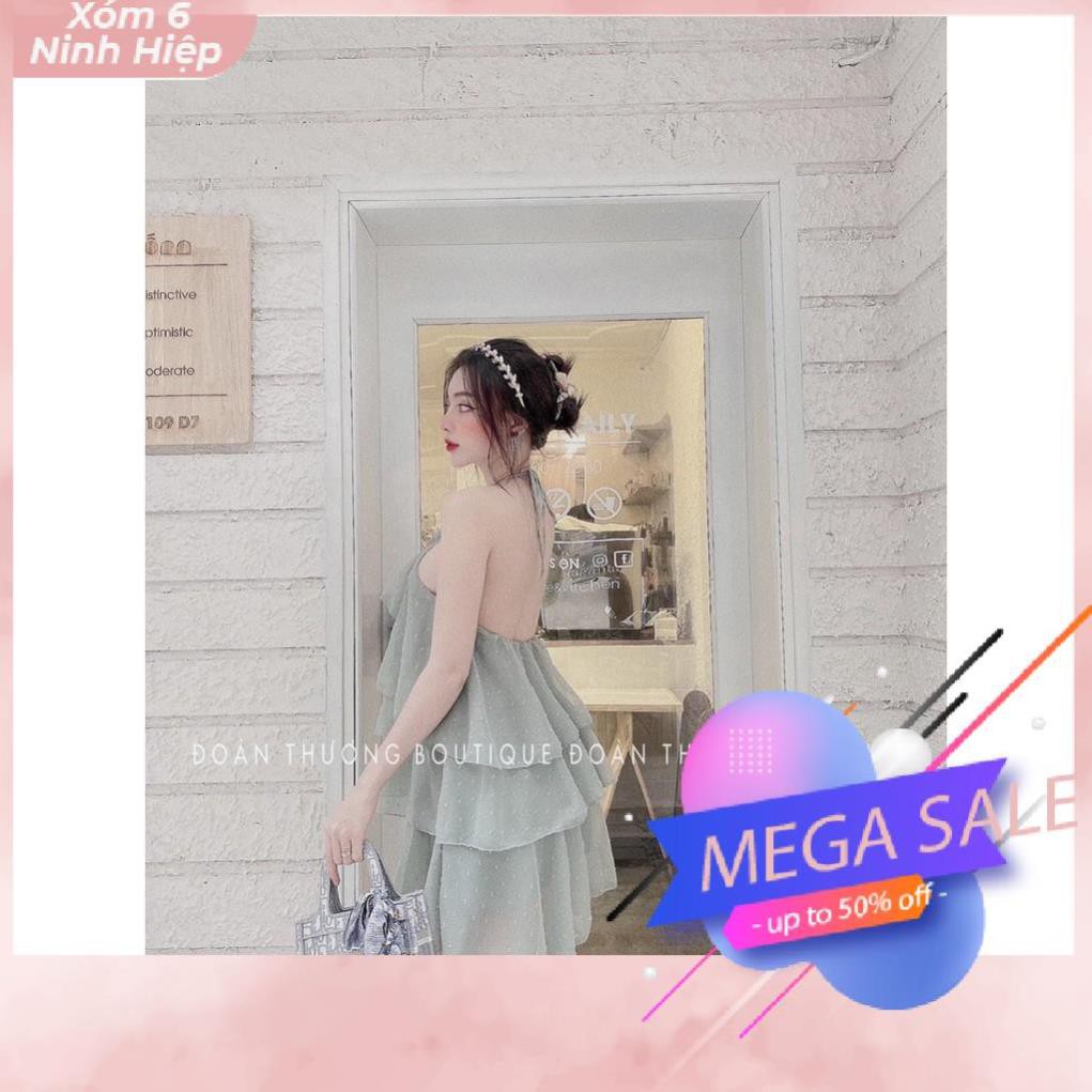 VÁY BI RUỒI XẾP TẦNG ĐÍNH HOA - ĐẦM DÂY FORM SUÔNG SEXY MN | BigBuy360 - bigbuy360.vn