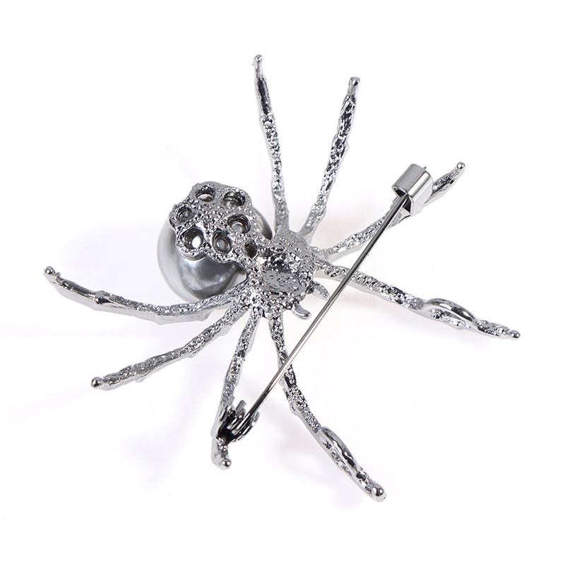 1 Huy Hiệu Cài Áo Hình Nhện Đính Ngọc Trai