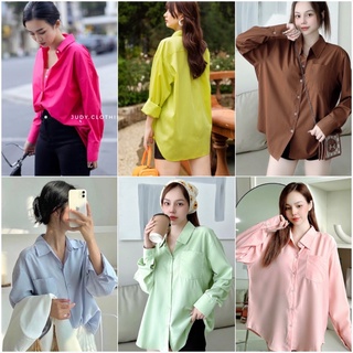 Áo sơ mi dài tay màu trendy, áo somi tay dài nữ bigsize 45-85kg