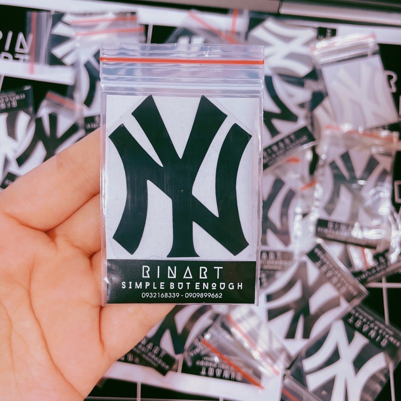 Decal Logo Sticker Patch in áo ủi trực tiếp lên vải chữ NY phản quang