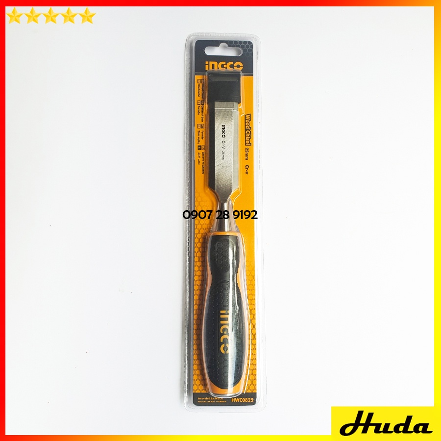 Đục gỗ đầu dẹp 6-25mm lưỡi dài 140mm Total Ingco siêu cứng dùng đục và điêu khắc tiện gỗ
