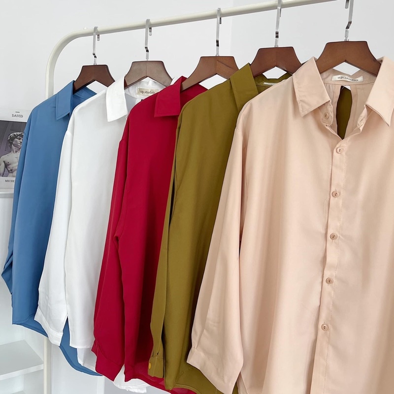 Áo sơ mi 5 màu xoắn sau lưng đi học, đi làm chất vải mềm mát ít nhăn mặc siêu thích Sun Fashion