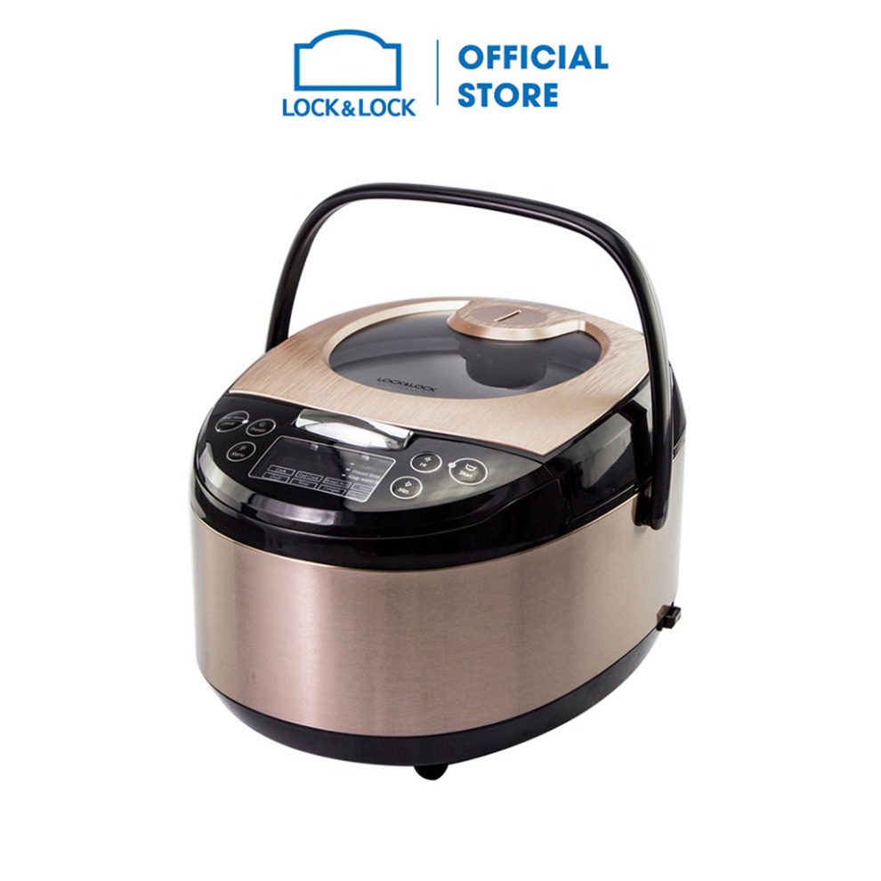 [HÀNG CHÍNH HÃNG] Nồi cơm điện thương hiệu Lock&Lock 220V, 860W, 50/60Hz, 1.8L(5L) - Màu nâu-EJR352