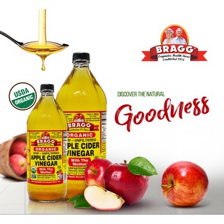 Giấm táo Bragg hữu cơ Mỹ chai 473ml & 946ml