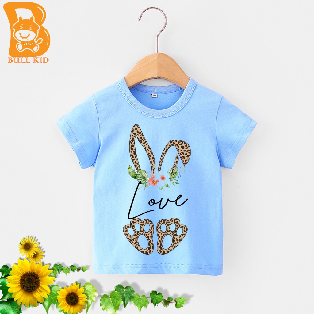 SIZE TO áo thun bé trai, bé gái chất liệu 100% cotton mềm mịn thoàng mát  thỏ love