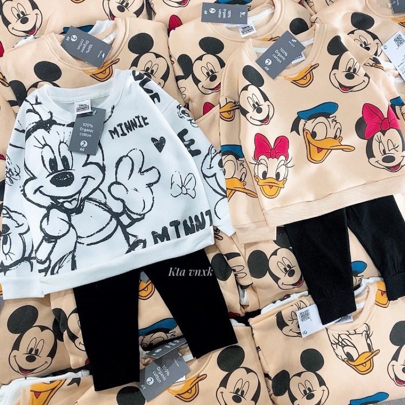 SET COMBO 2 BỘ NỈ BÔNG MICKEY DONAL CHO BÉ