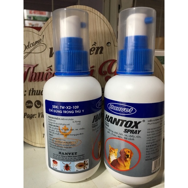 X.ịt b.ọ ch.ét, v.e, ch.ấy, r.ận, gh.ẻ ở ch.ó m.èo-Hantox Spray 100ml