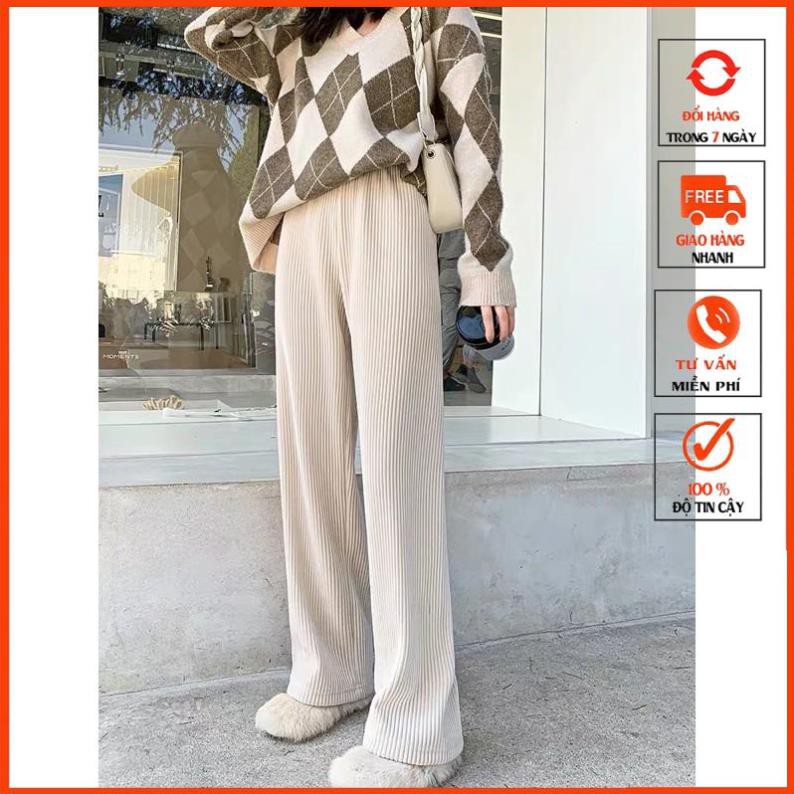 [Quần ống rộng] QUẦN ỐNG SUÔNG RỘNG NHUNG TĂM DÀY ĐẸP