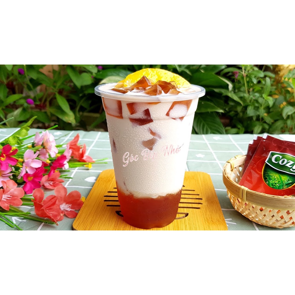 Thạch Dừa vị Đào Coconut Jerry Cắt Hạt 10mm - Túi 1kg - Giải nhiệt, pudding, Giải khát mùa hè