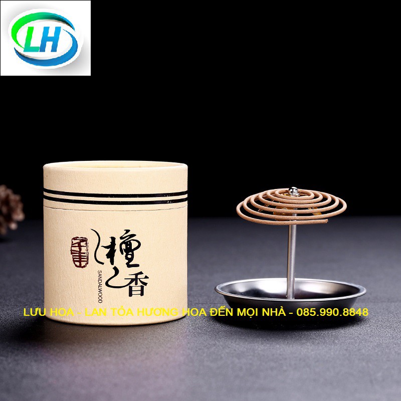 {MÙI TÙY CHỌN} Nhang trầm hương cao cấp 50 vòng thời gian cháy 4 giờ đựng trong hộp giấy kín - Mùi trầm hương .