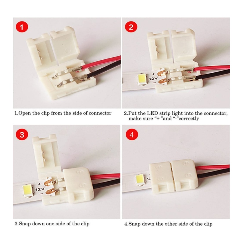 Kẹp LED dây, nối LED 2835 , 5050 12V, 8mm- 10mm