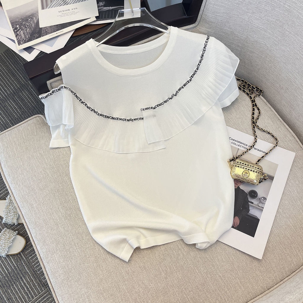 Áo Thun Tay Ngắn Thiết Kế Khoét Lỗ Nhỏ Nhắn Thời Trang Mùa Hè Mới Cho Nữ