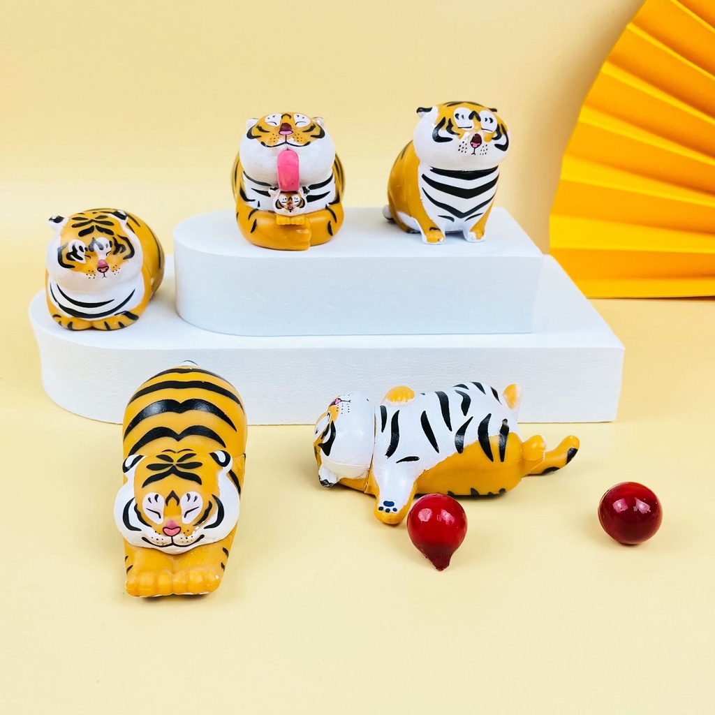 Set 9 mô hình hổ cao cấp nhiều biểu cảm dễ thương để bàn trang trí bàn làm việc học tập làm quà tặng bạn bè-R