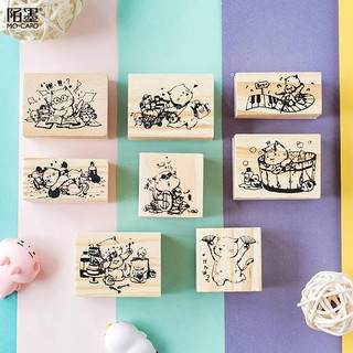 Con Dấu Gỗ Hình Mèo Dễ Thương