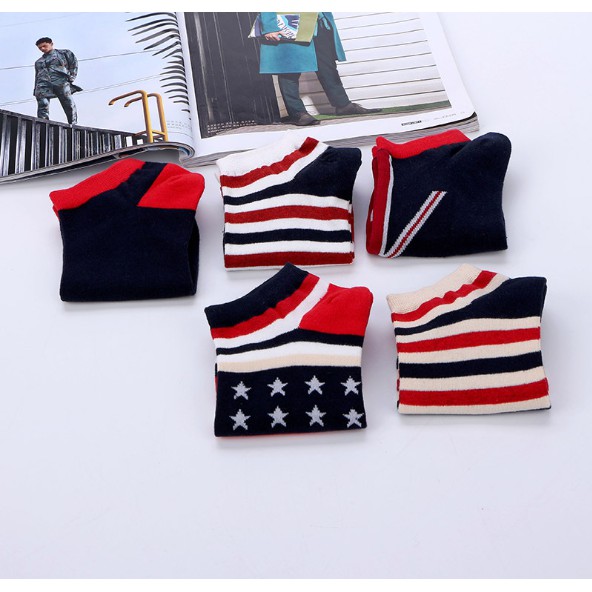 [HÀNG HOT] SET 5 ĐÔI TẤT Cổ Thấp ⚡ Phong Cách Hàn Quốc