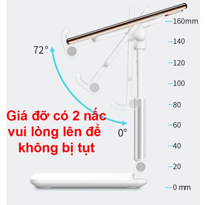 Giá Đỡ Điện Thoại Gấp Gọn Để Bàn, Kệ Đỡ Điện Thoại Livestream - Xem Film - Học Online Chắc Chắn