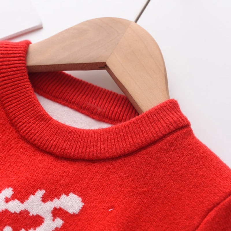 Đầm len BEAR LEADER họa tiết giáng sinh dễ thương thời trang mùa đông cho bé gái 3-7 tuổi