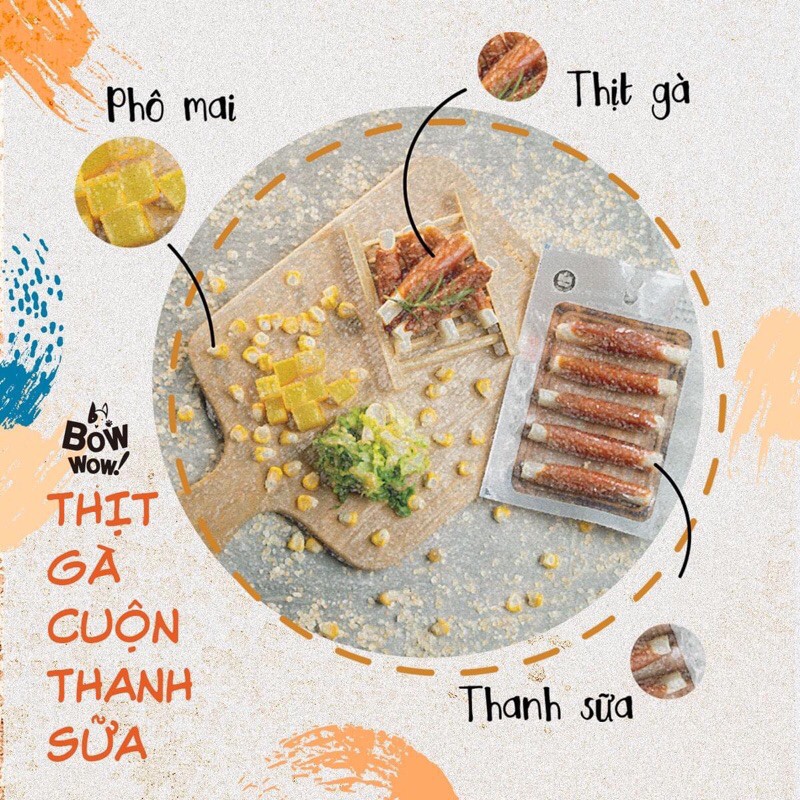 Thịt Cuộn Thanh Sữa Cho Chó BowWow 80g
