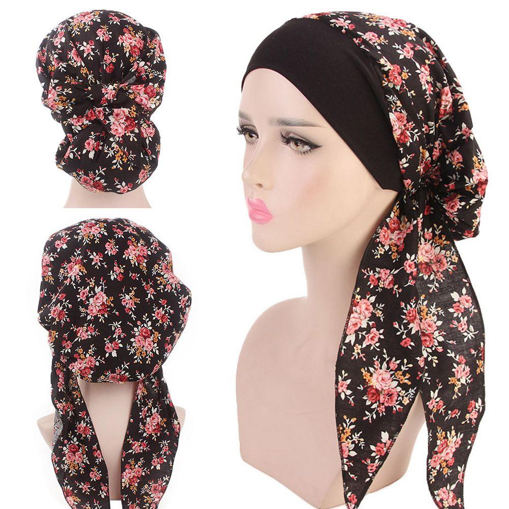 WONDER Khăn Trùm Đầu Co Giãn In Họa Tiết Hoa Cho Phụ Nữ Hồi Giáo