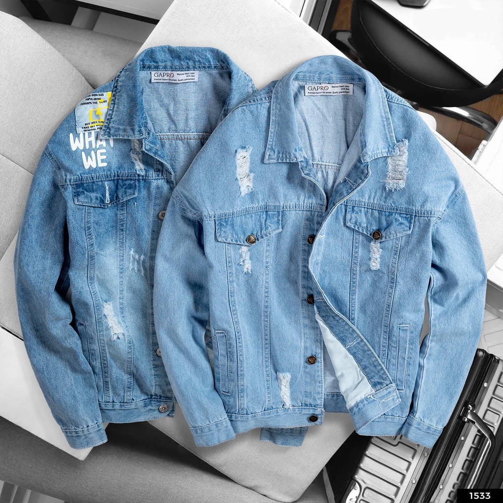 Áo khoác jean cao cấp phong cách năng động BONADO KJ31 xanh denim