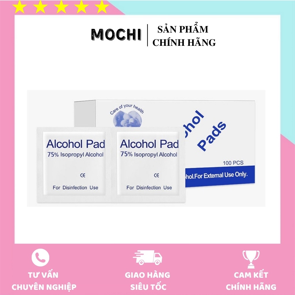 Bông Tẩm Cồn Tiệt Trùng Alcohol Pad (Hộp 100 miếng)