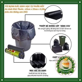 Combo sét 3 cuộn túi đựng rác đen tự phân hủy
