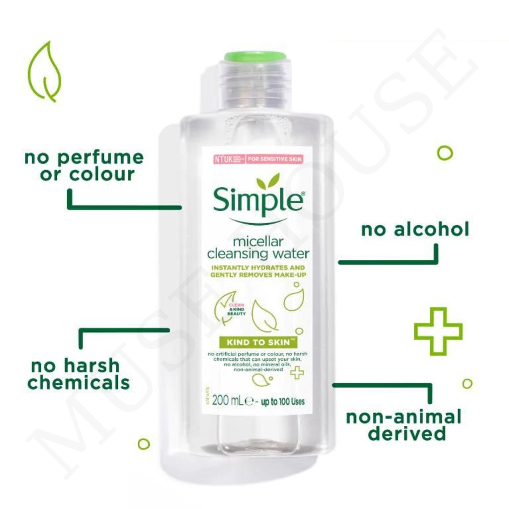 Nước Tẩy Trang Simple Dịu Nhẹ Kind To Skin Micellar Water 200ml