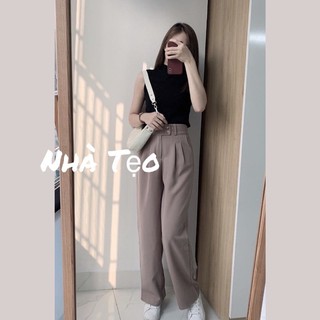 QUẦN ỐNG SUÔNG CẠP CAO HAI CÚC - QUẦN ỐNG SƠ CHẤT ĐẸP XINH XẮN