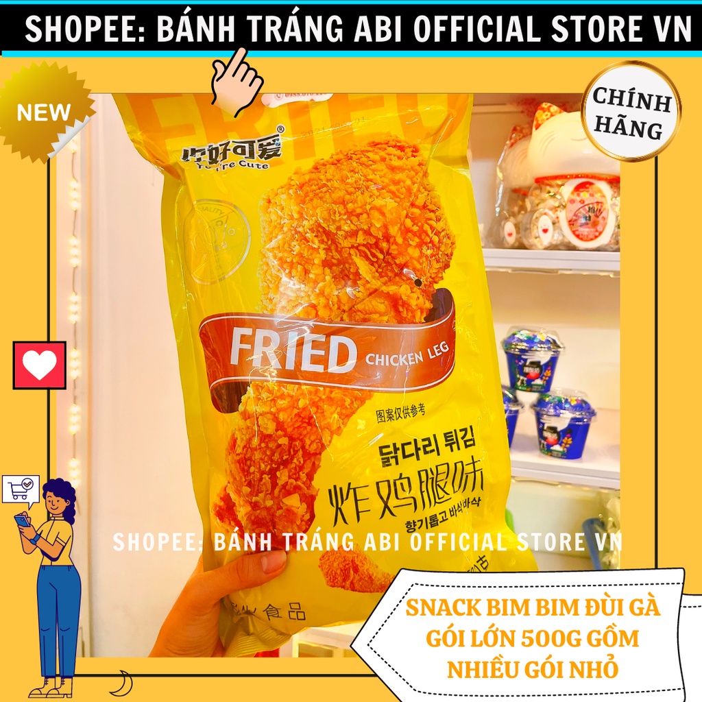 [ĂN VẶT HOT] SNACK BIM BIM ĐÙI GÀ MỚI GÓI LỚN 500G SIÊU NGON