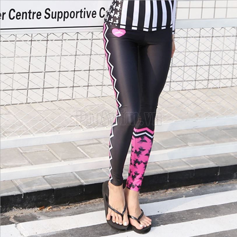 Quần Bơi Nữ dài tới gót D77 Đen