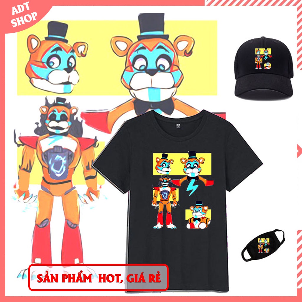 Combo Áo Thun nón Trẻ Em Poppy Playtime 2 In Hoạt Hình Gấu Five Night At Freddy Fnaf  tặng kèm khẩu trang cực HOT