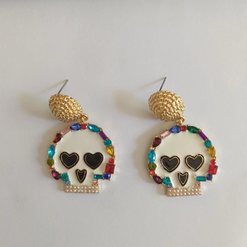 Bông Tai HợP Kim HìNh ĐầU Lâu Halloween