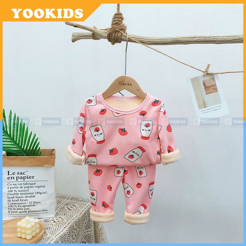 Bộ nỉ bông cho bé YOOKIDS chất nỉ bông loại 1 mềm min dày ấm, Bộ nỉ bông cho bé gái bé trai 1 2 3 4 5 tuổi