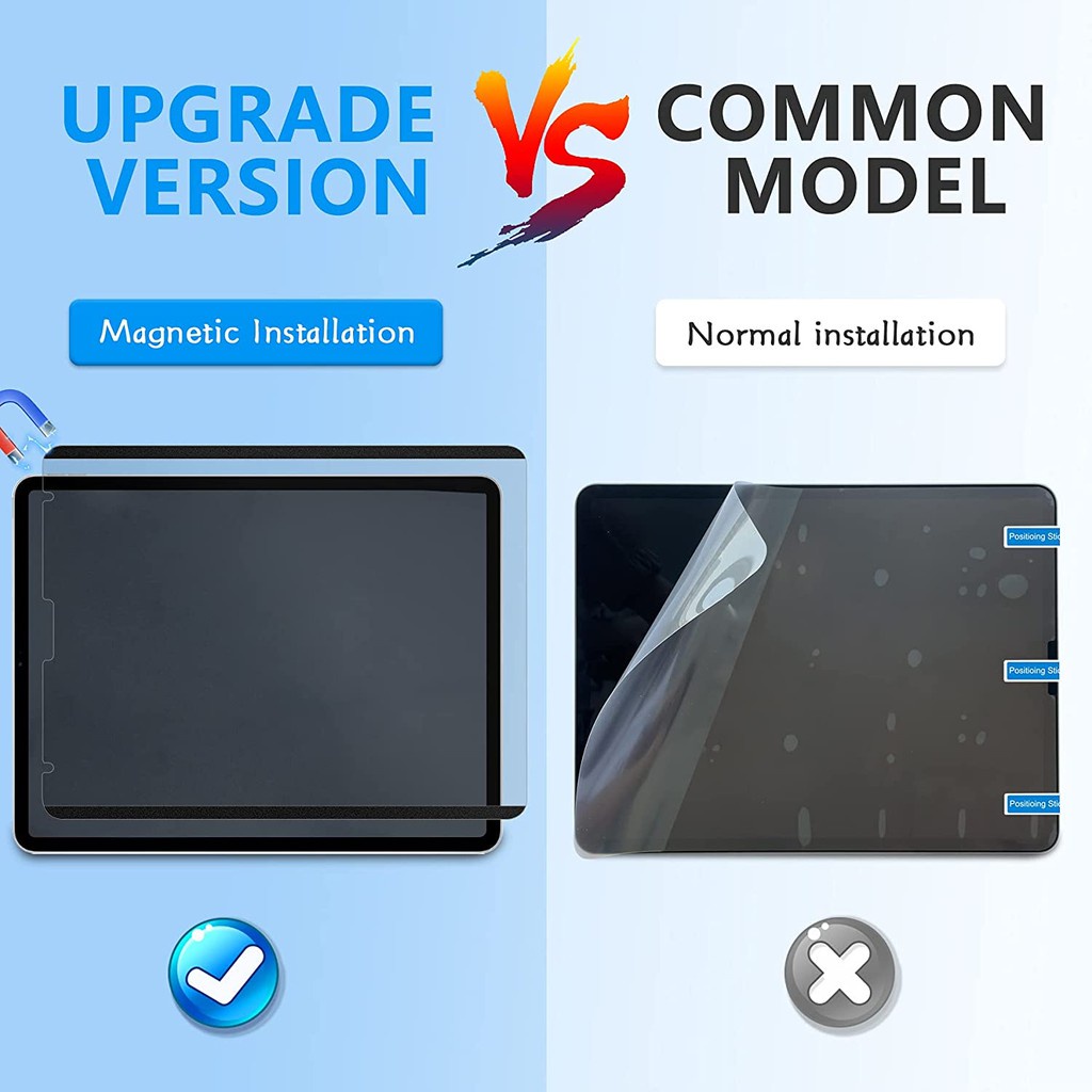 IKey Magnetic Paper Like PET Film For iPad Pro M1 11 12.9 2021 iPad Air 5 5th 4 4th gen 10.9 7th 8th 9th 10.2 inch Air 3 10.5 6th 5th gen 9.7 mini 6 5 4 3 2 1 2020 2018 Detachable Matte Paperlike Scratch-Resistant Screen Protector