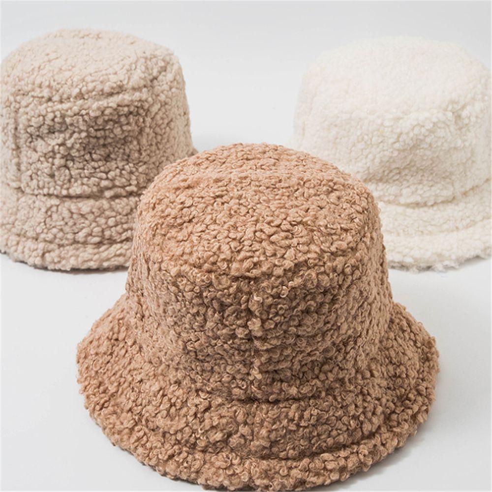 Nón Bucket Chất Liệu Lông Giả Mềm Mại Chống Nắng Ngoài Trời