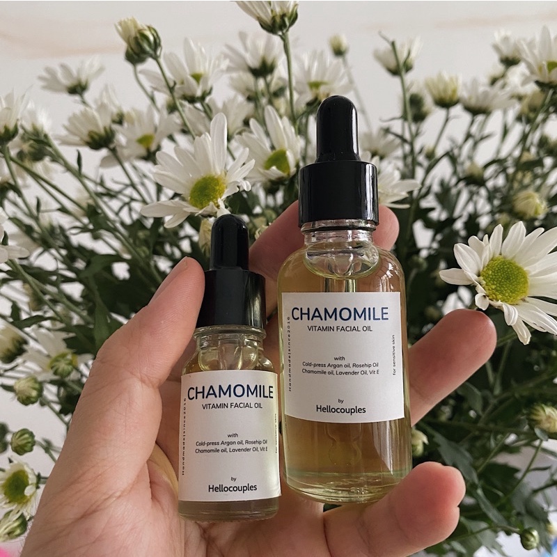 Dầu dưỡng ẩm làm dịu phục hồi da Chamomile Vitamin Facial Oil Hellocouples Handmade