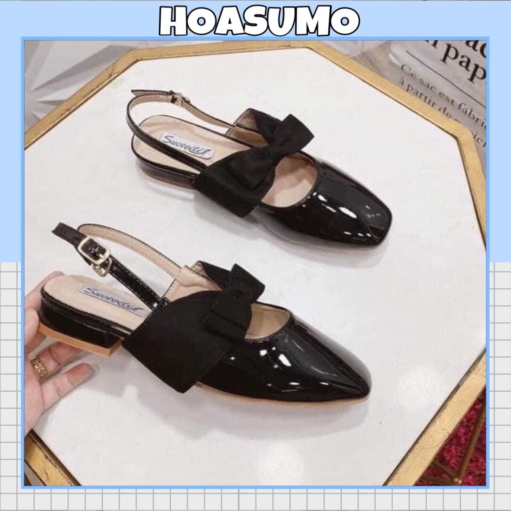 Giày búp bê nơ to quai cài da bóng | BigBuy360 - bigbuy360.vn