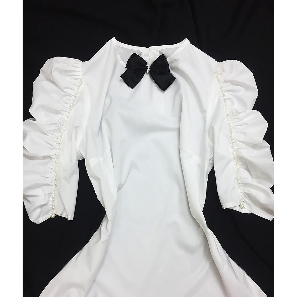 Áo sơ mi nữ trắng tay lửng💖Ảnh thật💖 Áo trắng kiểu sang trọng dự tiệc | BigBuy360 - bigbuy360.vn