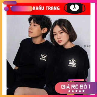 Mẫu áo đôi áo cặp cute in phản quang King Queen cưc HOT nhất giá rẻ đẹp