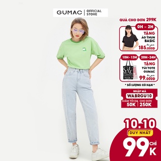 Áo thun nữ in sticker tay lỡ trẻ trung GUMAC ATB519