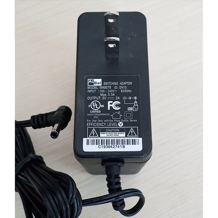 nguồn acbel 5v 2a chân kim 3,5x1,35mm chính hãng