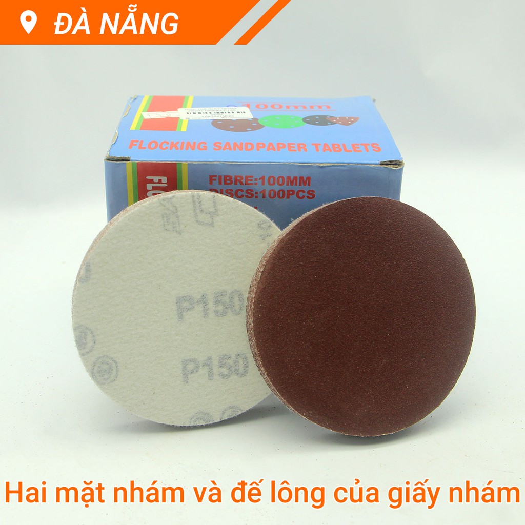 Hộp 100 giấy nhám tròn 100mm