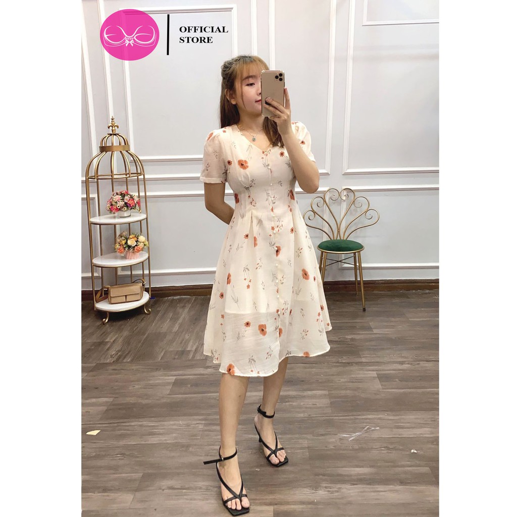 Váy Dáng Xòe Họa Tiết Hoa Voan Tơ Evalover | BigBuy360 - bigbuy360.vn
