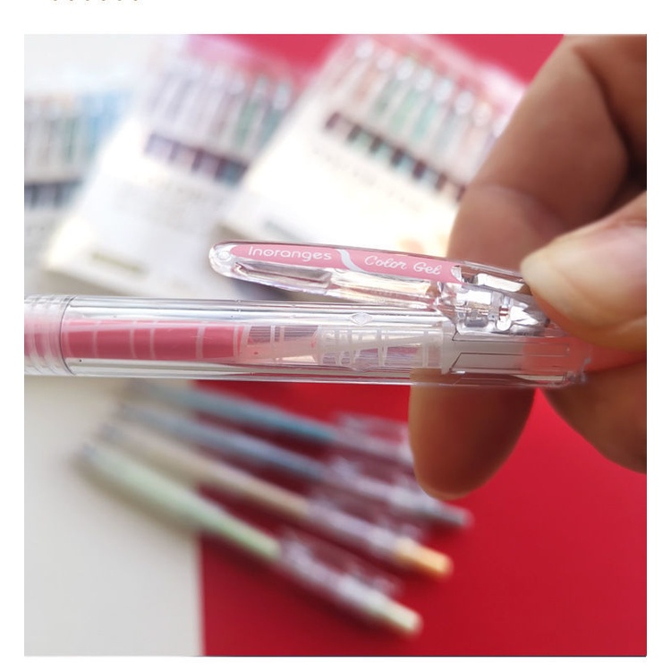 Set Bút Morandi Dạng Nhấn Nhiều Màu Dễ Thương