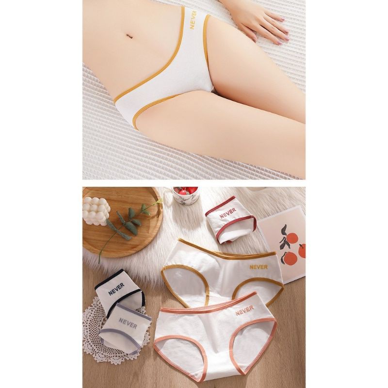 Quần Lót Nữ Cotton Phối Viền Nhiều Màu ( H)
