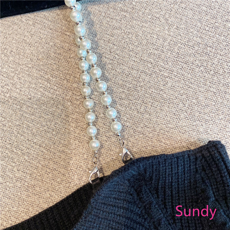 Áo Hai Dây Dệt Kim Đính Đá Xinh Xắn Theo Phong Cách Hàn Quốc Dành Cho Nữ