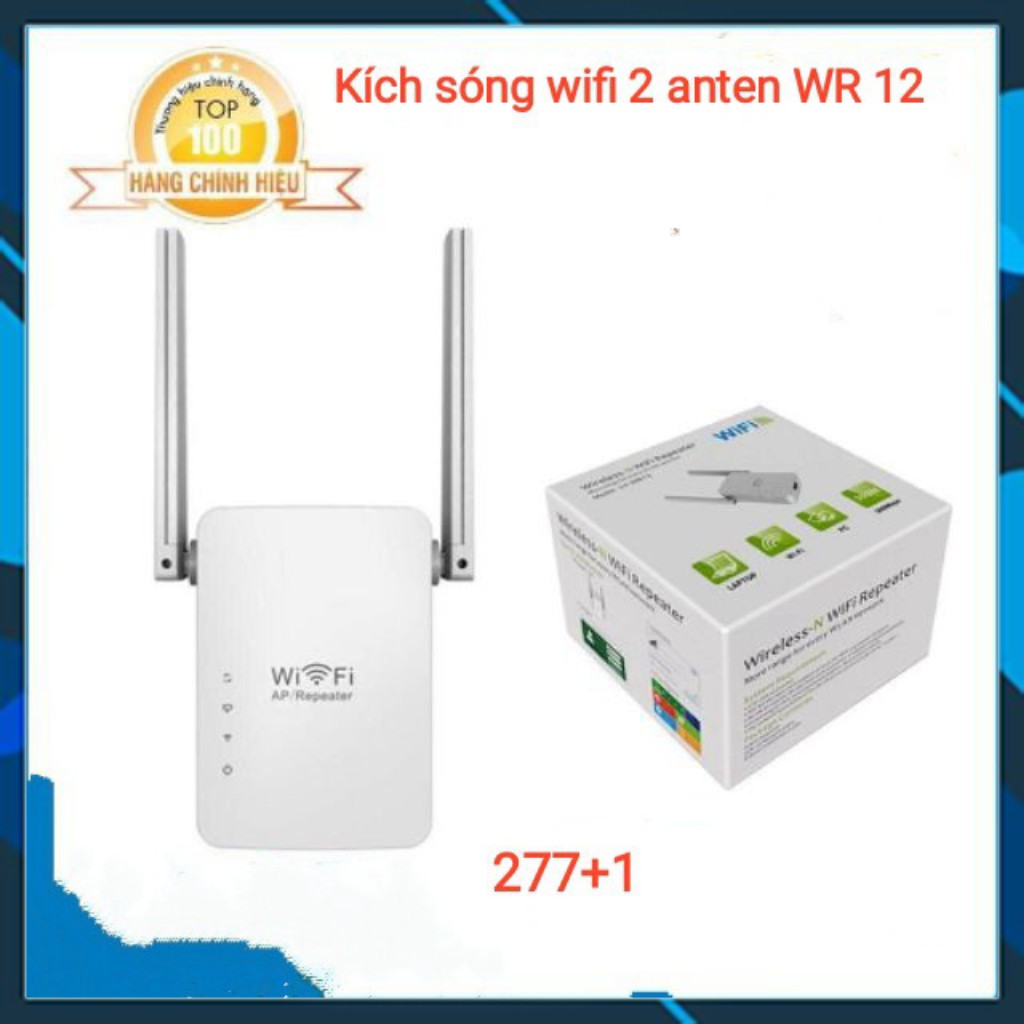 Bộ kích sóng wifi giá rẻ (Xả Kho) Kích sóng Wifi siêu mạnh (2 anten) WR12 Sản phẩm chất lượng