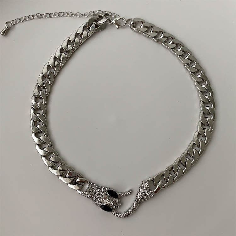 Vòng cổ Dạng Xích Màu Bạc Phong Cách Hip Hop Cổ Điển Cá Tính Dành Cho Nữ