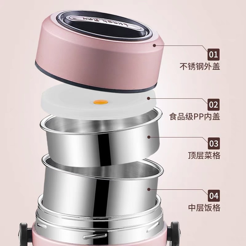 Cặp Lồng CS Xanbo Giữ Nhiệt Inox 304 1.5L và 2L Cam Homeware